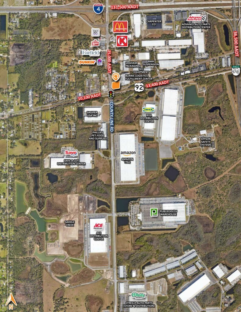 Lakeland Industrial Development Pad, Lakeland Florida Interstate land for sale, 7815 New Tampa Highway