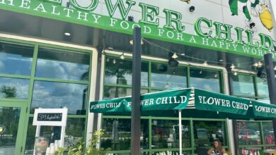 Flower Child Waterside, Flower Child Lakewood Ranch, Waterside Place restaurants, healthy restaurants Sarasota, kombucha lemonade Flower Child, chicken enchiladas Lakewood Ranch, steak kale sesame noodles, lunch date Lakewood Ranch, new restaurants Lakewood Ranch 2025