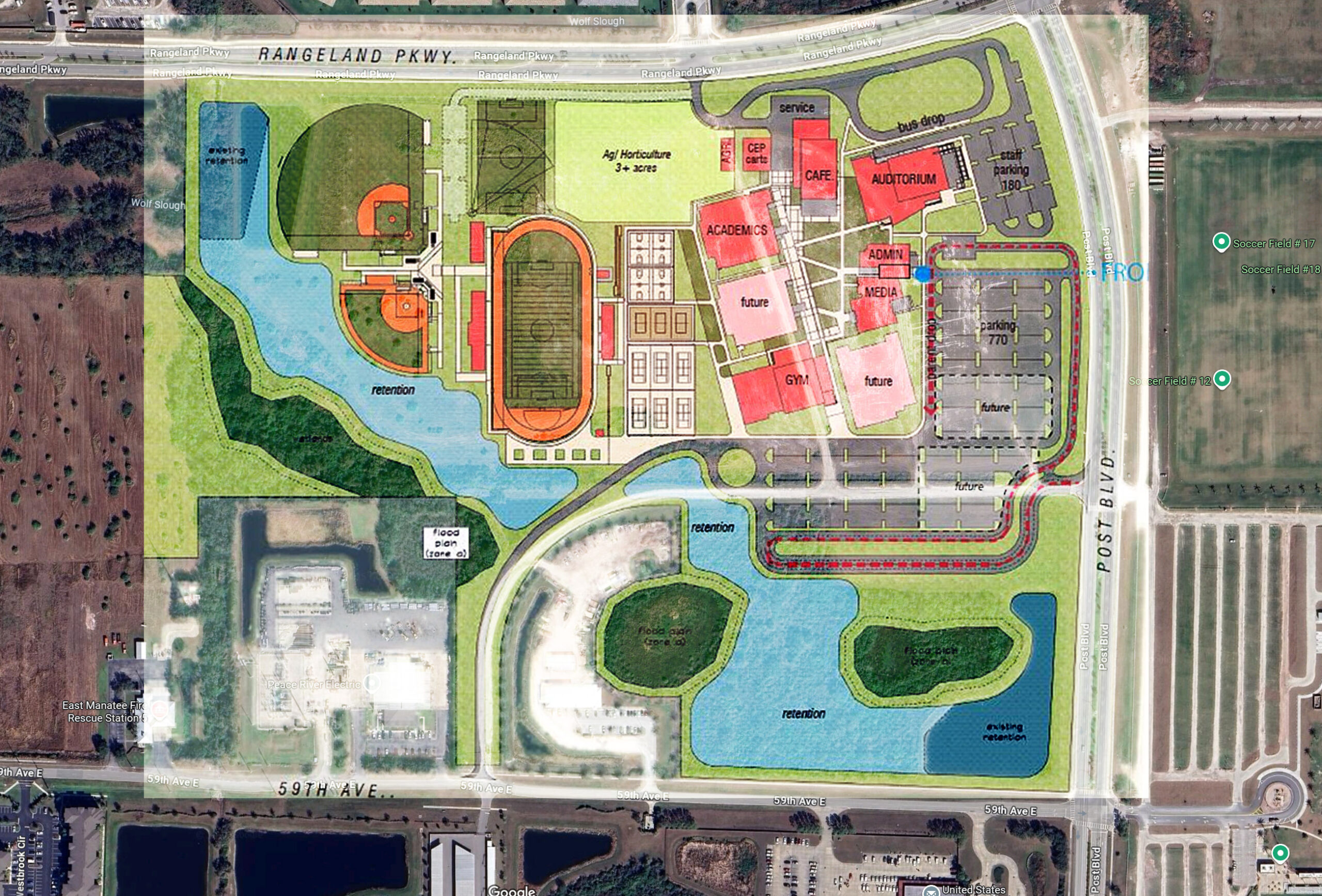 Lakewood Ranch New Highschool Initial Plans Overlay