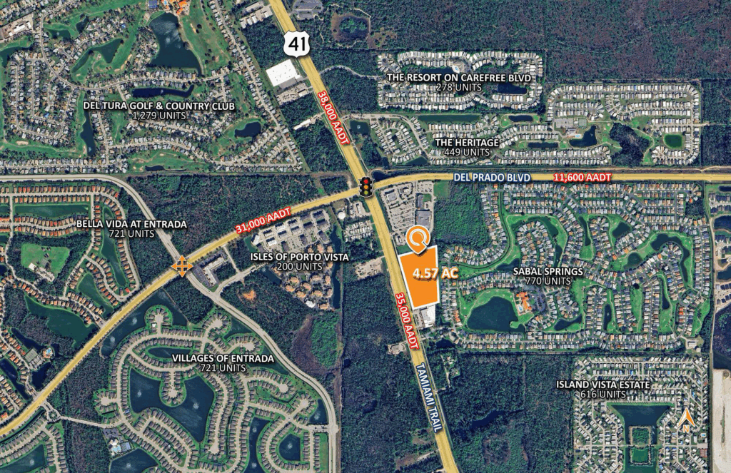 North Fort Myers commercial land for sale, US-41 frontage property, 4.57 acre land North Fort Myers, North Fort Myers retail development site, North Fort Myers medical office land, commercial real estate Lee County, Publix shopping center adjacent land, high traffic commercial land US-41, investment property North Fort Myers, LQ Commercial listings