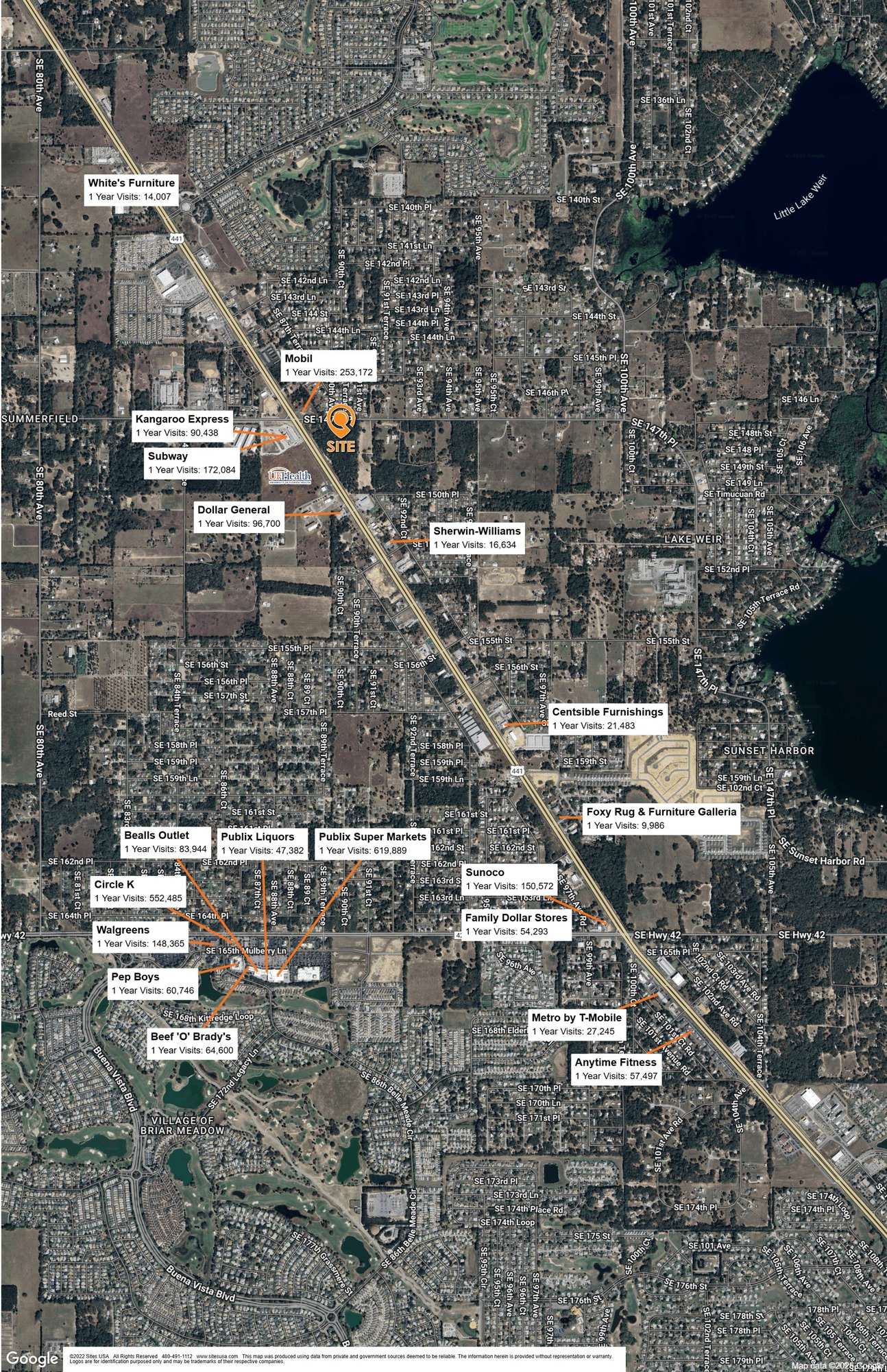 Summerfield FL commercial land, US-441 land for sale, UF Health Summerfield, RaceTrac adjacent parcel, Central Florida development site, Marion County retail land, 3.07 acres, retail pad site, medical office site, Del Webb nearby
