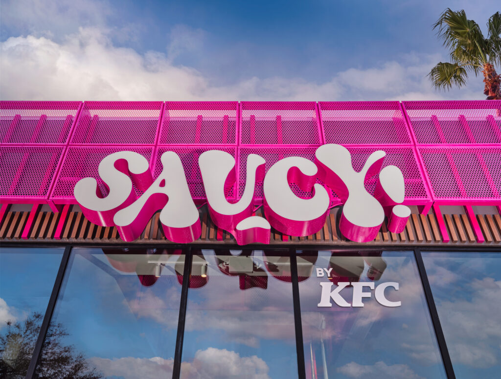 saucy-branding-exterior-1-1024x775 Saucy by KFC Florida, Saucy KFC Orlando, Saucy by KFC Waterford Lakes, Saucy by KFC Winter Park, Saucy by KFC Hunters Creek, Saucy KFC Jacksonville, KFC new concept restaurant, Yum Brands Florida restaurants, chicken tenders sauce restaurant, new restaurants coming to Florida, fast food concepts Florida, PDQ conversions Florida, KFC sauce menu