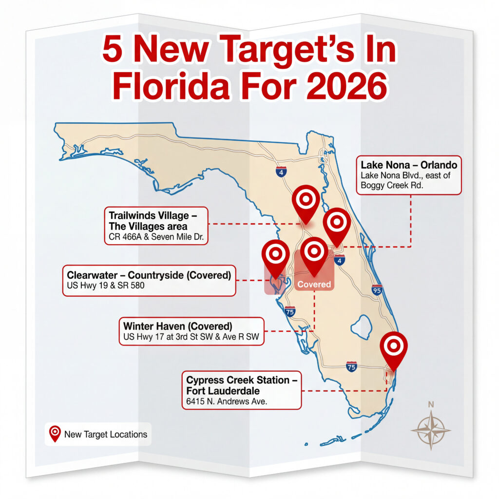 target new stores florida, target expansion florida, new target locations florida, florida retail expansion, target lake nona store, target fort lauderdale cypress creek, target trailwinds village, target the villages florida, florida commercial real estate news, florida retail development, big box retail florida, national retailers expanding florida, florida population growth retail, extended reach florida retail