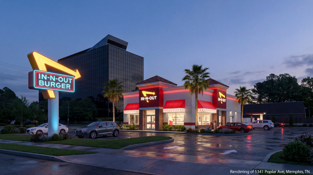 In-N-Out Memphis, In-N-Out Poplar Avenue, East Memphis development, Memphis restaurant news, In-N-Out Tennessee expansion, Poplar Ave retail, Memphis commercial real estate, new restaurants Memphis TN, Tennessee fast food expansion, In-N-Out East Memphis